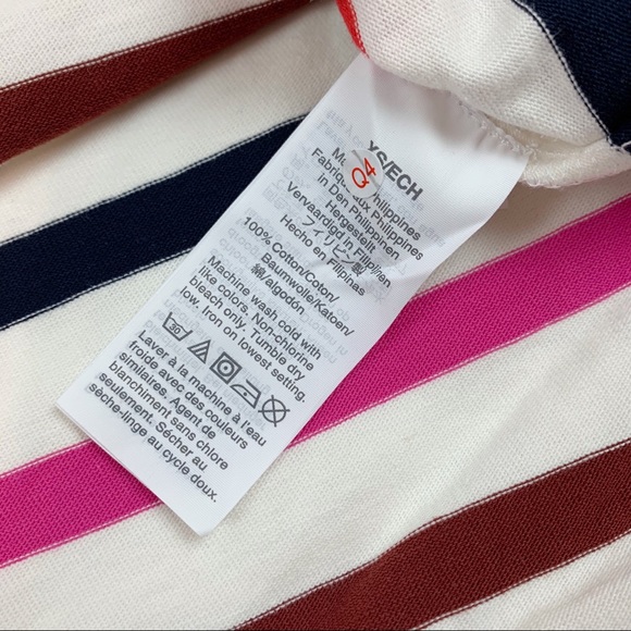 J Crew long sleeve striped boat neck tunic top multicolor cotton - Picture 6 of 7